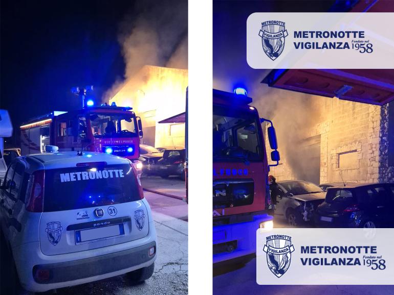 MATERA : tempestività e presenza sul territorio: Metronotte interviene in un incendio ad alto rischio 