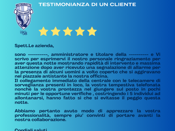 MASSAFRA (TA) - Sventato furto dalle Guardie Giurate Metronotte con l'intervento delle Forze Dell'Ordine